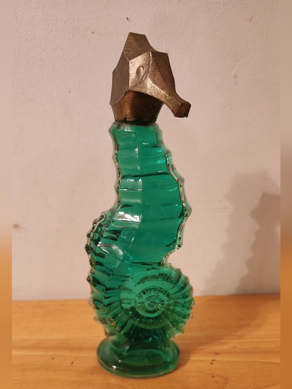 Glass Seahorse Bottle Vintage Avon Ocean Animal Nautical Beach